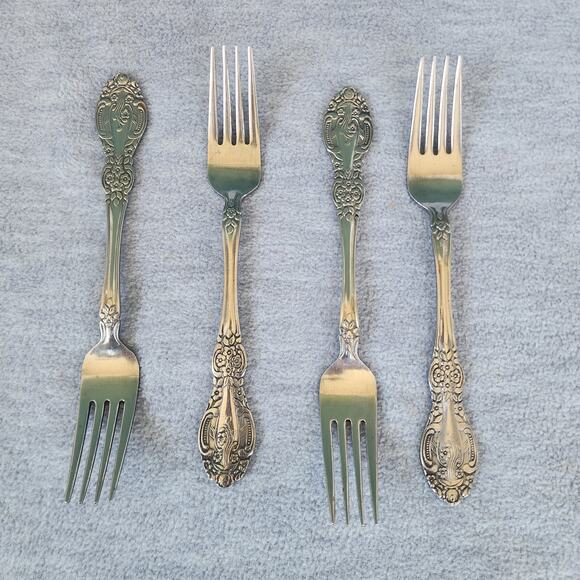 SPRINGTIME Stainless Japan Set Of 4 Dinner Forks 7 1/2" Silverware Flatware - Picture 1 of 8